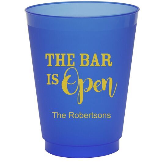 The Bar is Open Colored Shatterproof Cups